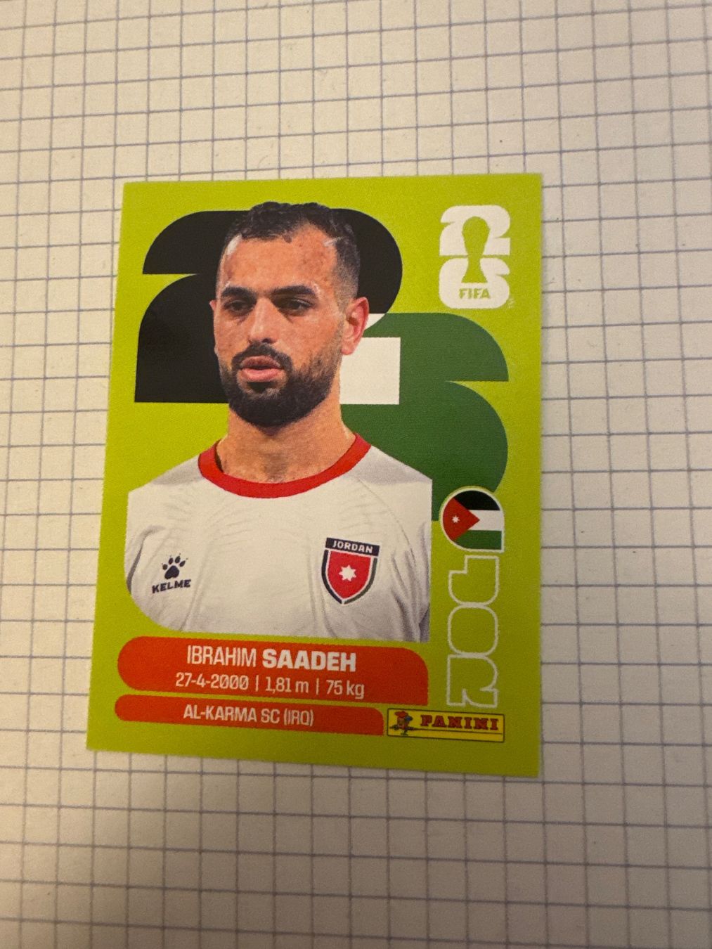 Panini Carte collezionabili: Panini Sticker WM 2026, JOR 9 Ibrahim Saadeh – Nuovo (secondo la descrizione) da Winterthur venduto da mathis-spielsteine