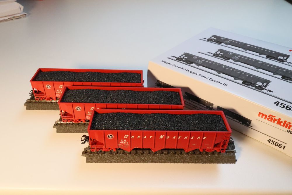 Märklin USA 45661 Set 3 Hopper Cars (Kohlenwagen) in OVP (Neu (gemäss ...