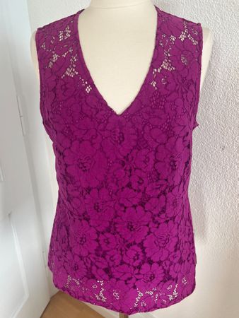 Colora Spitzen Bluse, Gr. L, Dunkelpink, NEU