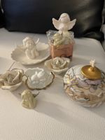 Engel Deko Set, Porzellan Figuren, Schale, Duftlampe