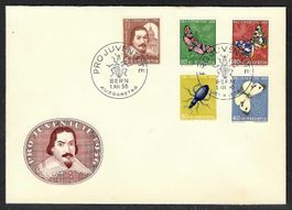 1956, J163-167, Serie auf illustriertem + unadr. FDC (15942)