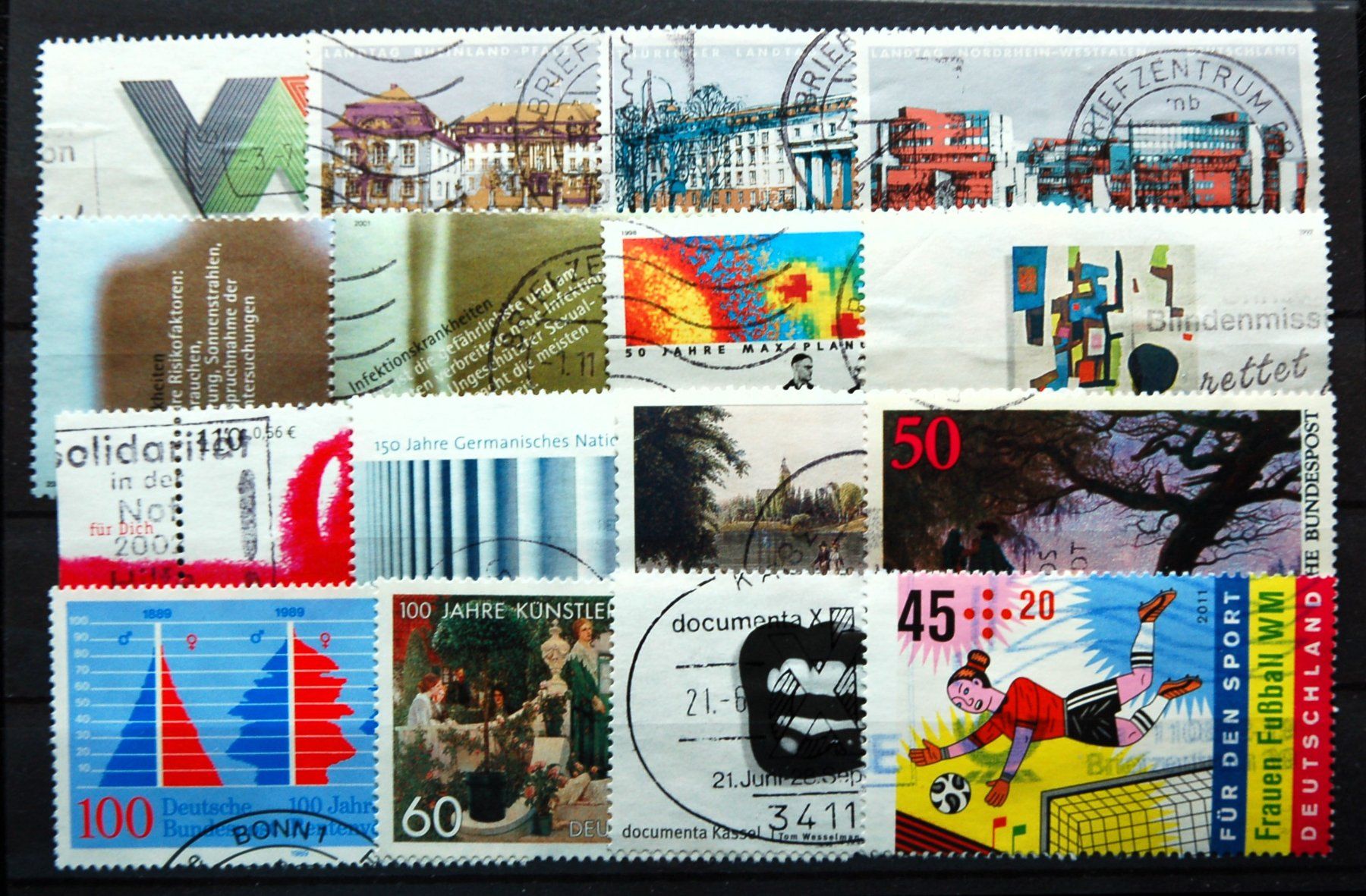 Alle Briefmarken: Allemagne germany - 16 recent stamps used E – Gebraucht aus Gland von pas_wxw