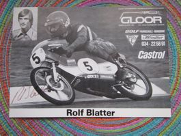 ROLF BLATTER CH MOTOR-RENNFAHRER AUTOGRAMMKARTE ANTIK