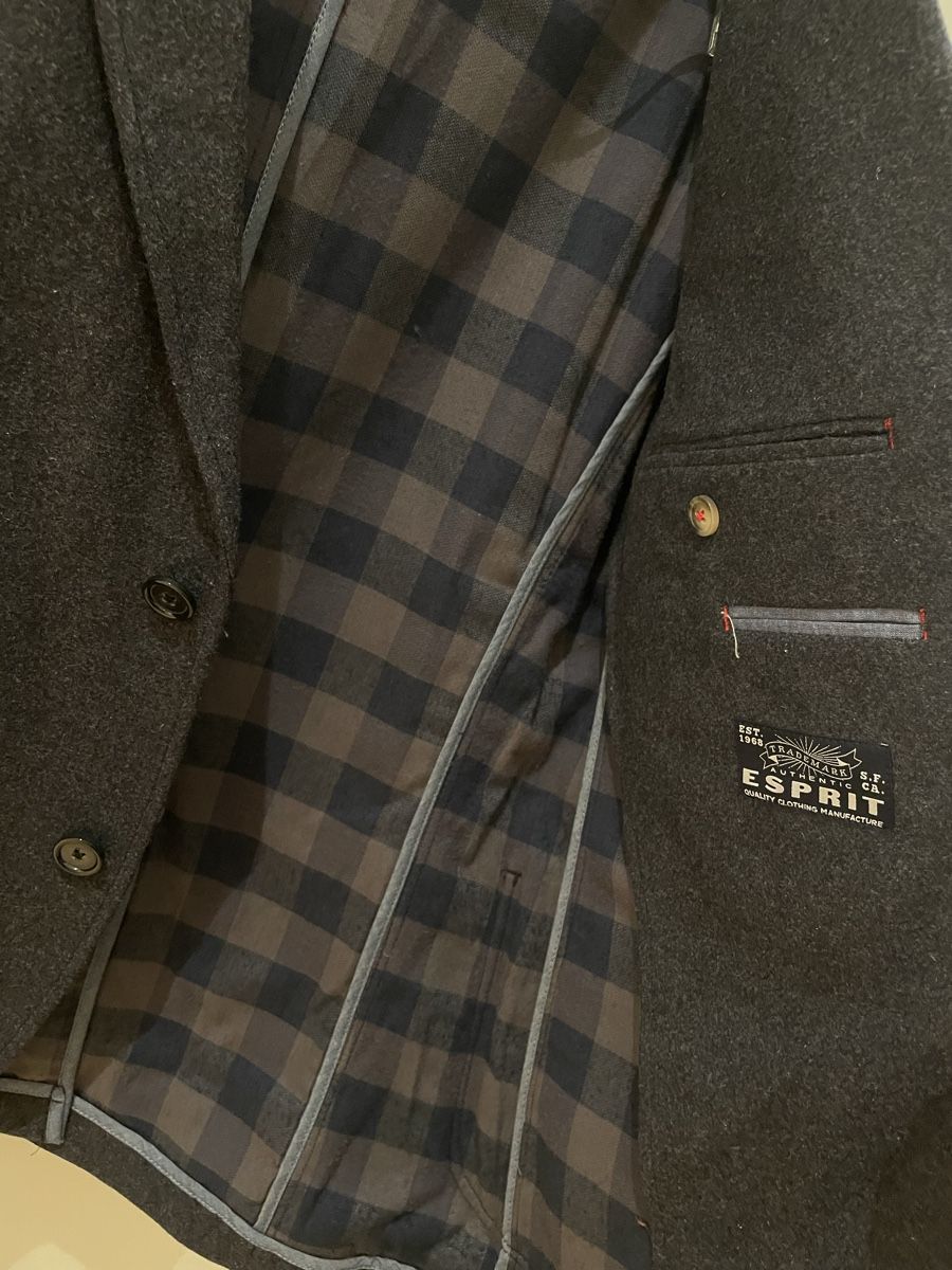 Esprit Giacche: Esprit Wool Blend Blazer Jacket Dark Grey Size 48 M – Usato da Zürich venduto da Adil12 3