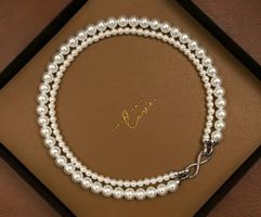 Luxus Muschelkern Duo- Perlenkette Perlen Kette Geschenk NEU