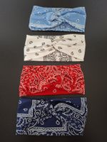 Stirnband Set 4 Stück Paisley Muster neuwertig 4 Farben