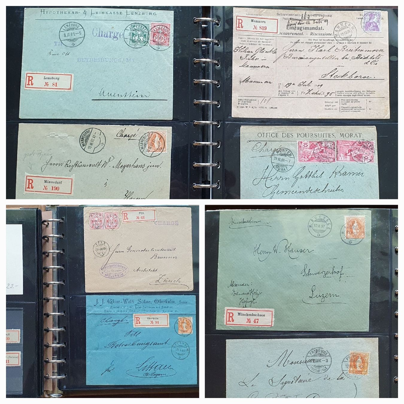 Alle Briefmarken: 159 Briefe Stehnde Helvetia - Ziffermuster R-ZETTEL – Gebraucht aus Kreuzlingen von Rschweiz1 8