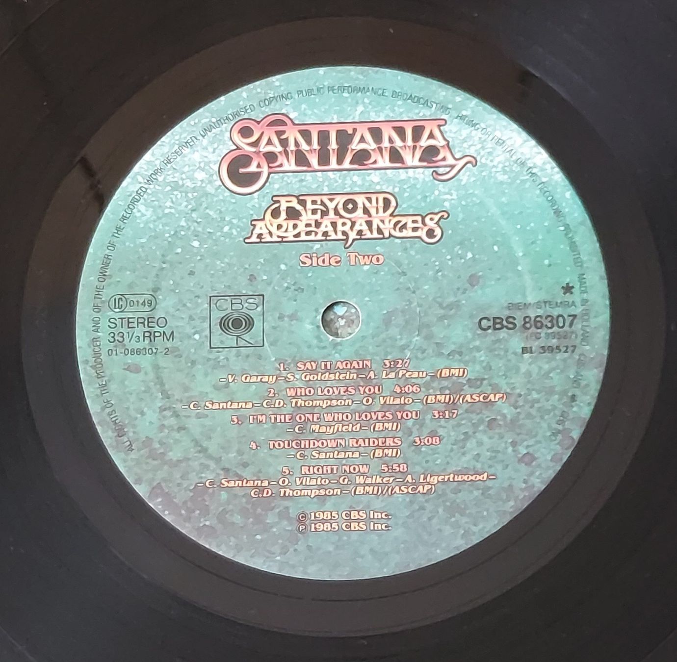 Schallplatten: LP - SANTANA - BEYOND APPEARANCES – Gebraucht aus Steckborn von Quo7 2