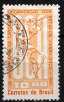 Timbre Brésil 1963 Organisation des États Obl.