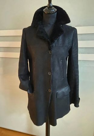 Jil Sander Ledermantel mit Fell
