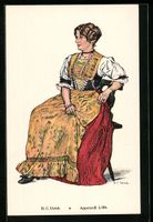 AK Dame in schmucker Appenzeller Tracht
