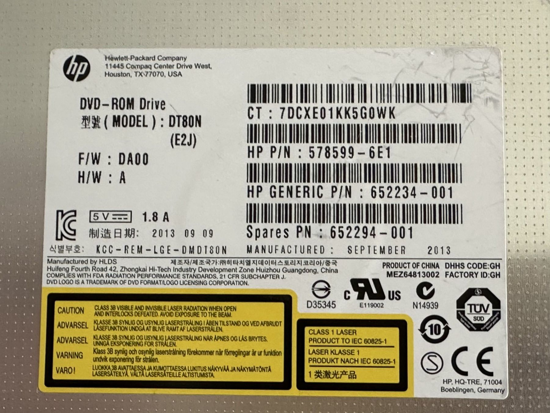 Hewlett Packard Server: 2x HP DVD-ROM Drive, SP: 652294-001 – Usato da Münsingen venduto da Hanibal26 1