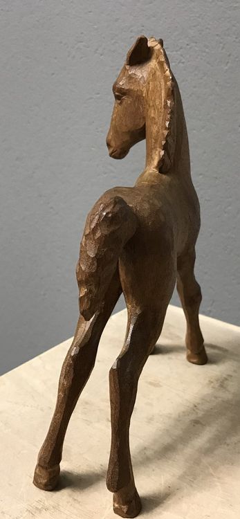 Holz Tier geschnitzt Pferd Fohlen antik | Kaufen auf Ricardo