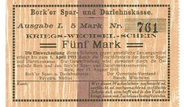 Bork 5 Mark Ausgabe I 01.04.1915 VZ++-UNZ