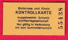 KARTON KONTROLLKARTE, BODENSEE UND RHEIN, UNGEBRAUCHT