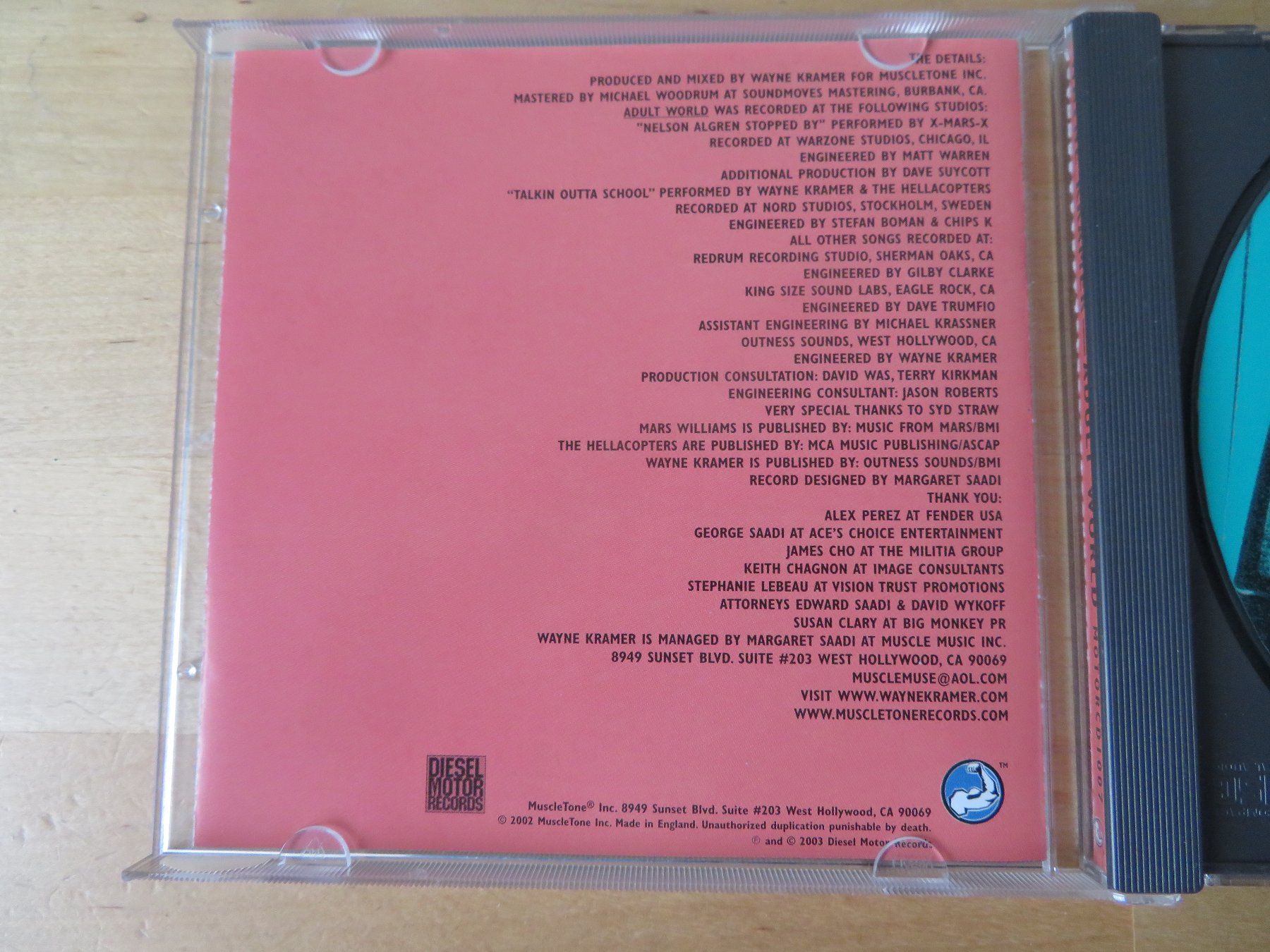 CD: WAYNE KRAMER (MC5) "Adult World" – Usato da zürich venduto da Goldimmund 2
