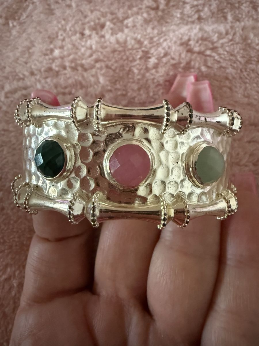 Pompidou Bracciali & Braccialetti: Armreif mit 3 farbigen Steinen, Breite 4cm – Usato da Richterswil venduto da cobruetsch
