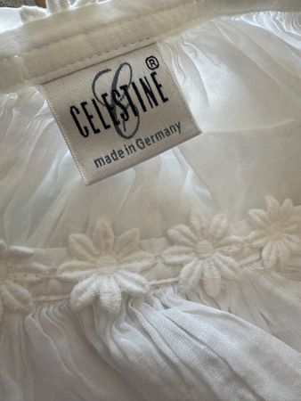Nachthemd Celestine 40 Baumwolle Blumenapplikationen weiss