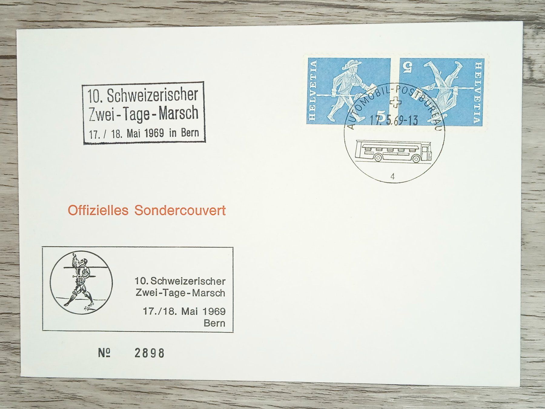 Tutti i francobolli: TR17 Enveloppe + Timbre Suisse 1969 – Usato da Cousset venduto da Patrick_Collections