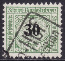 Eisenbahnmarke ZNr. 32 (Ausgabe 1920) gestempelt