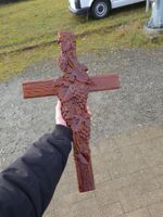 Kreuz aus Holz Blumenmotiv - Krst