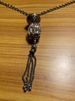 Halskette Schmuck silberfarben Glaskugel Anhänger