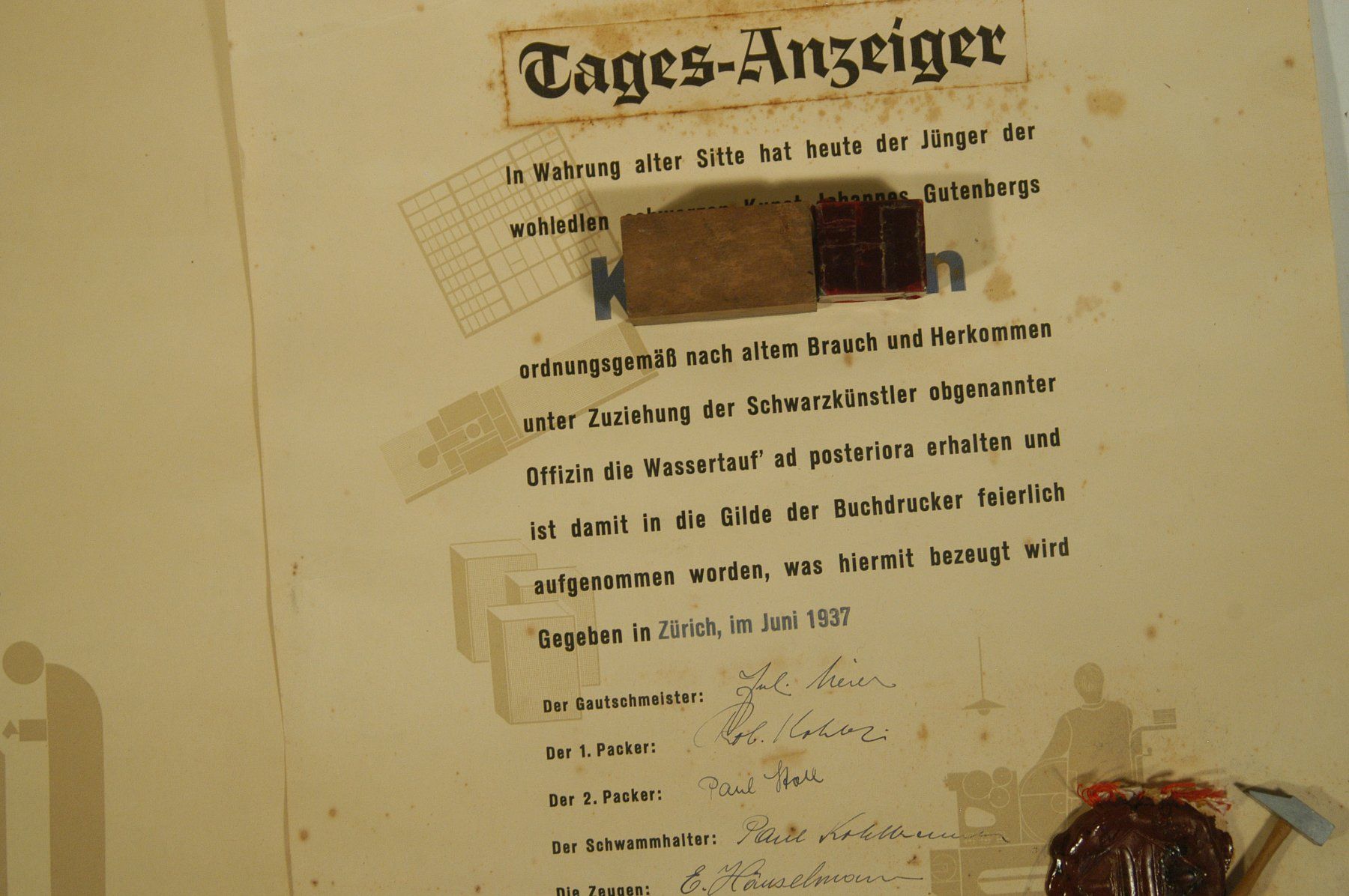 Documenti: Gautschbriefe 1937 2 Stück – Usato da Herisau venduto da Wisen 5