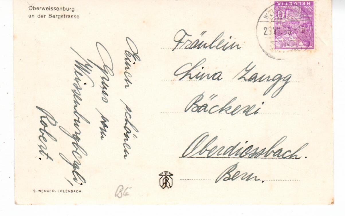 Cartoline postali: Oberweissenburg an der Bergstrasse – Usato da Wolhusen venduto da Curver9 1