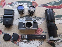 Miranda Sensorex Vintage Spiegel-Reflexkamera + 3 Objektive