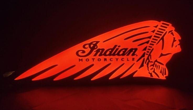 Lampen: Lampe lightbox décoration Indian Motorcycle 2 – Neu (gemäss Beschreibung) aus Noville von Berlusconi55