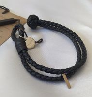 Original Bottega Veneta Intrecciato Leder-Doppelarmband