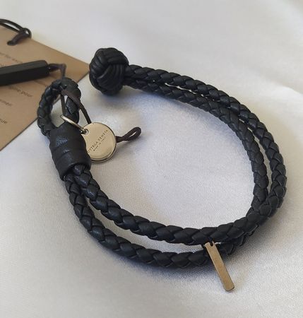 Original Bottega Veneta Intrecciato Leder-Doppelarmband