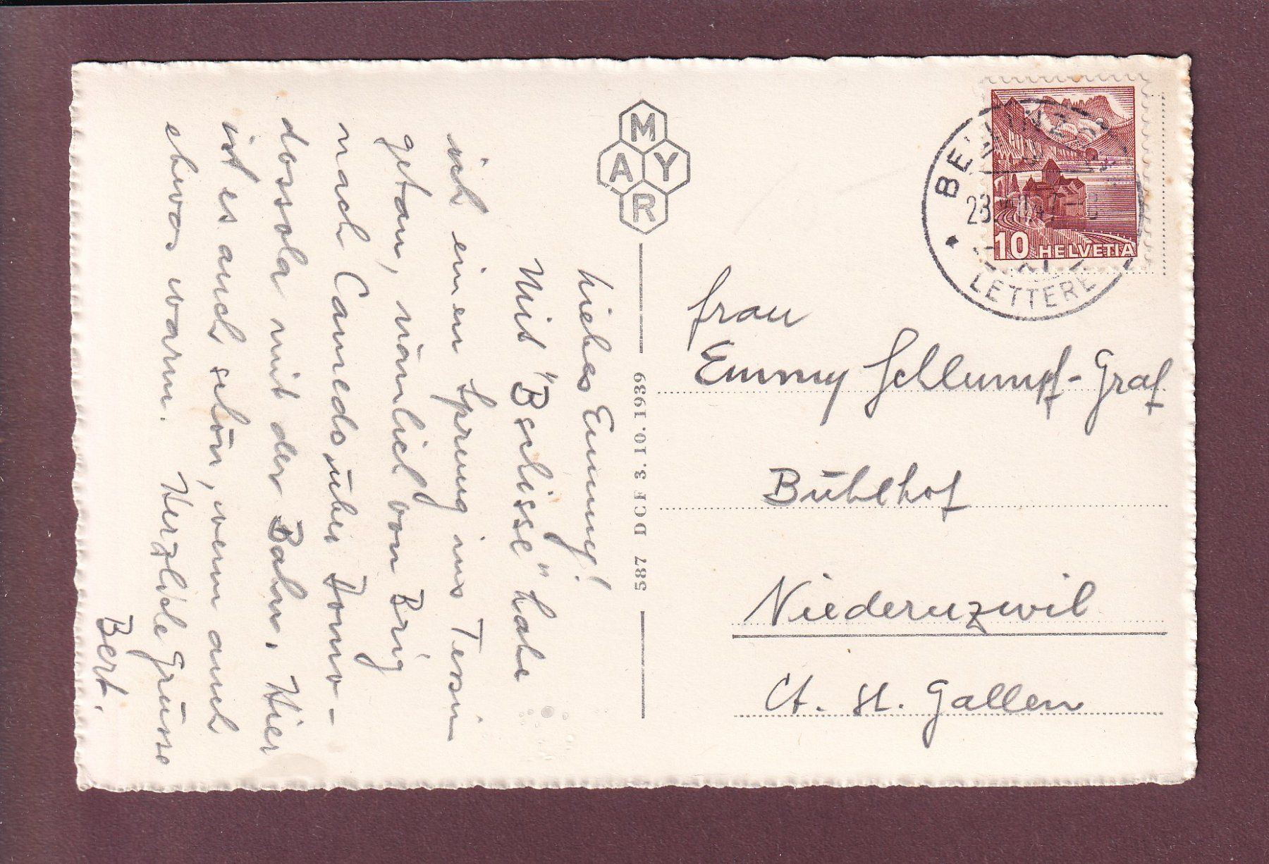 Cartoline postali: BELLINZONA - Stazione - 1947 – Usato da Pully venduto da nicecards 1