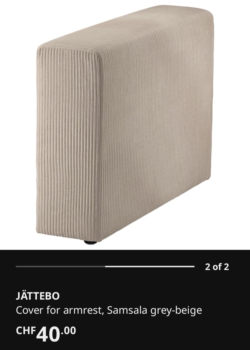 Linge de lit: Ikea JATTEBO Sofa Armrest Cover – Neuf (Voir description) à Biel/Bienne par Saalso