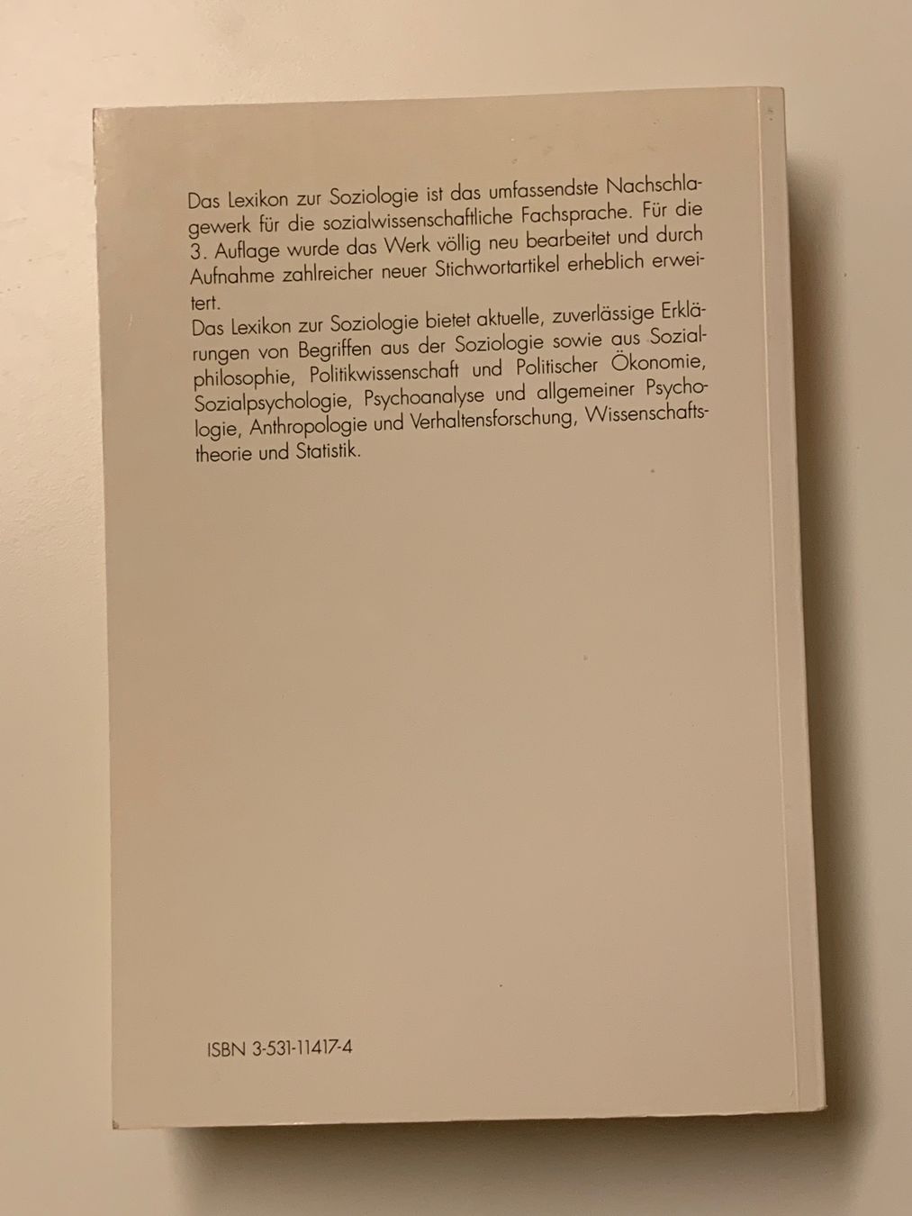 Bücher: Lexikon zur Soziologie, 1994 – Gebraucht aus Zürich von Leonieonie. 1