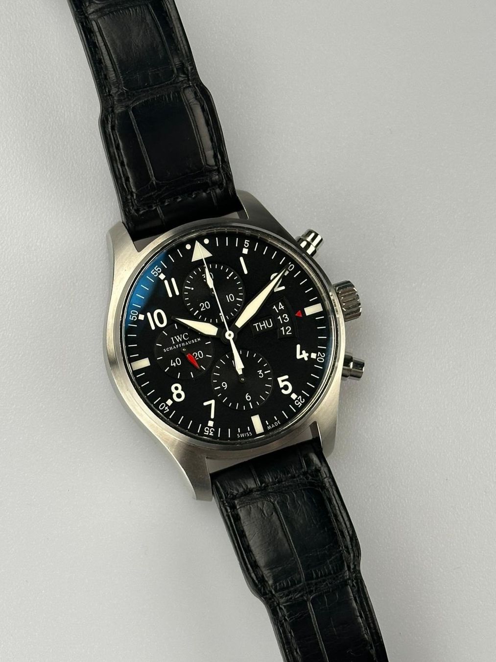 IWC Orologi: IWC Fliegeruhr Chronograph 43mm Ref. IW377701 – Usato da St. Gallen venduto da TrokulWatches