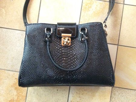 Handtasche Lack - Snake / Krokodil / Reptil