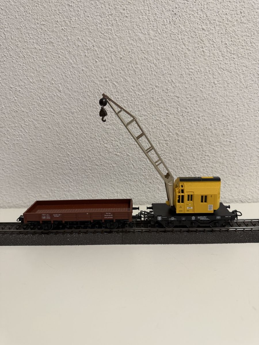 Modellini di ferrovie: Kranwagen mit zusatz wagen  Modeleisenbahn – Usato da Malters venduto da aba_798z