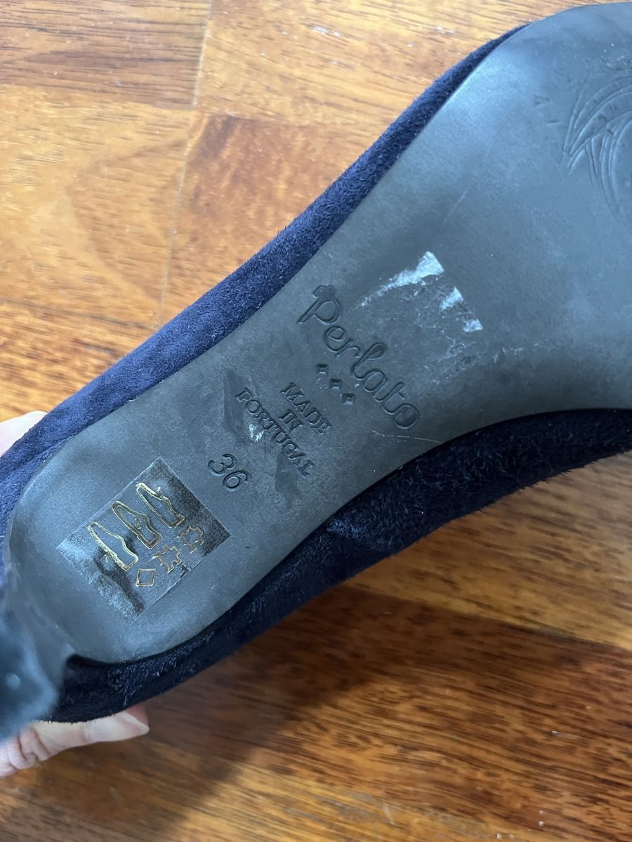Damenschuhe: Wildleder Pumps, marineblau, Grösse 36 – Gebraucht aus Männedorf von Qurop 3