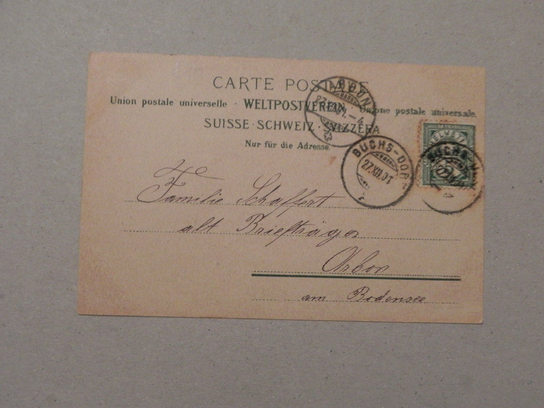 Ansichtskarten: Litho Karte Buchs SG 1901 Bahnhof Post – Gebraucht aus Siebnen von krimsie 1