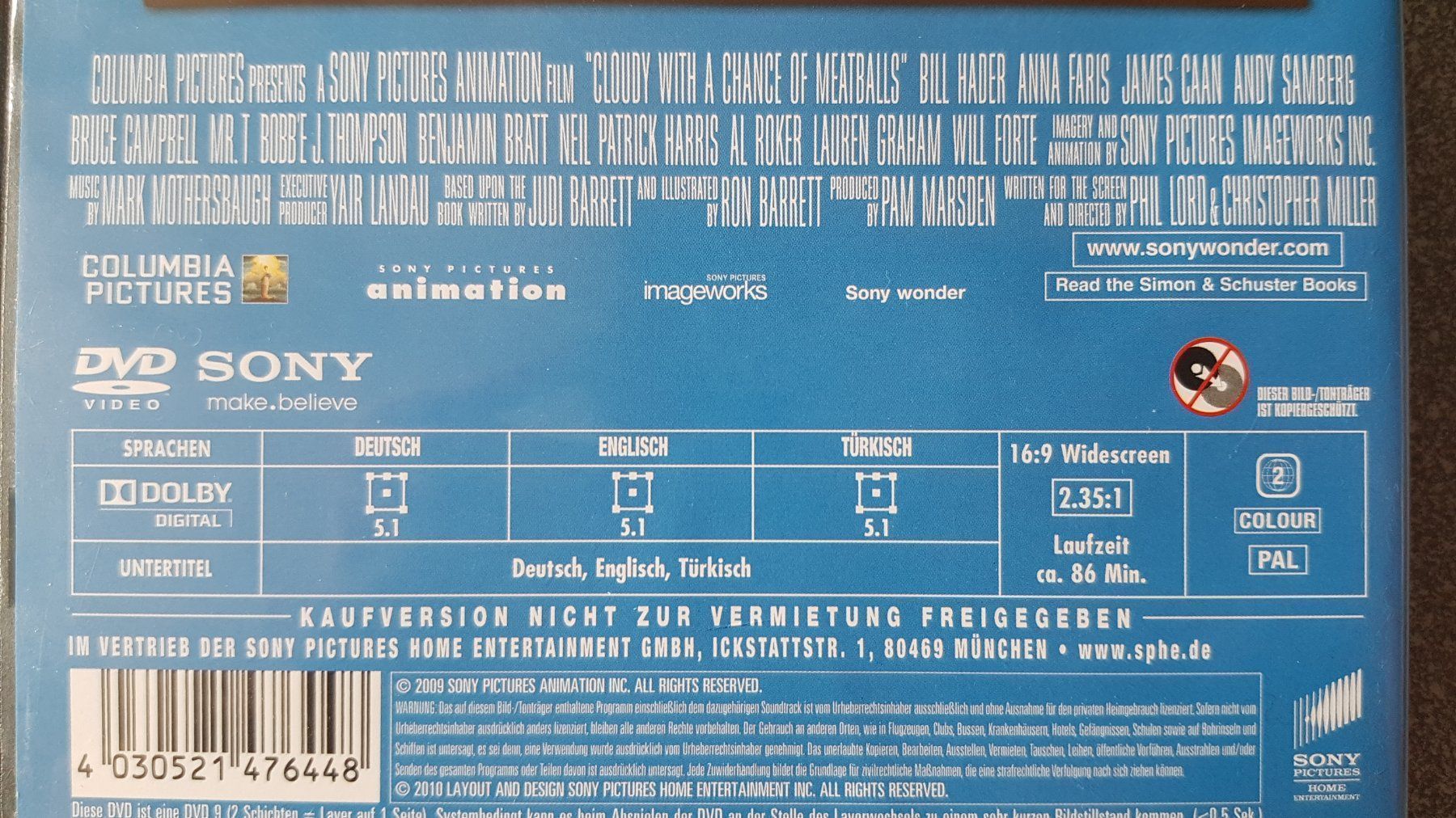 Alle DVDs: DVD Wolkig mit Aussicht auf Fleischbällchen – Gebraucht aus Oetwil am See von fineli2 1