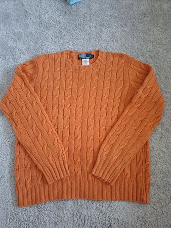 Pull Polo Ralph Lauren torsadé orange taille L