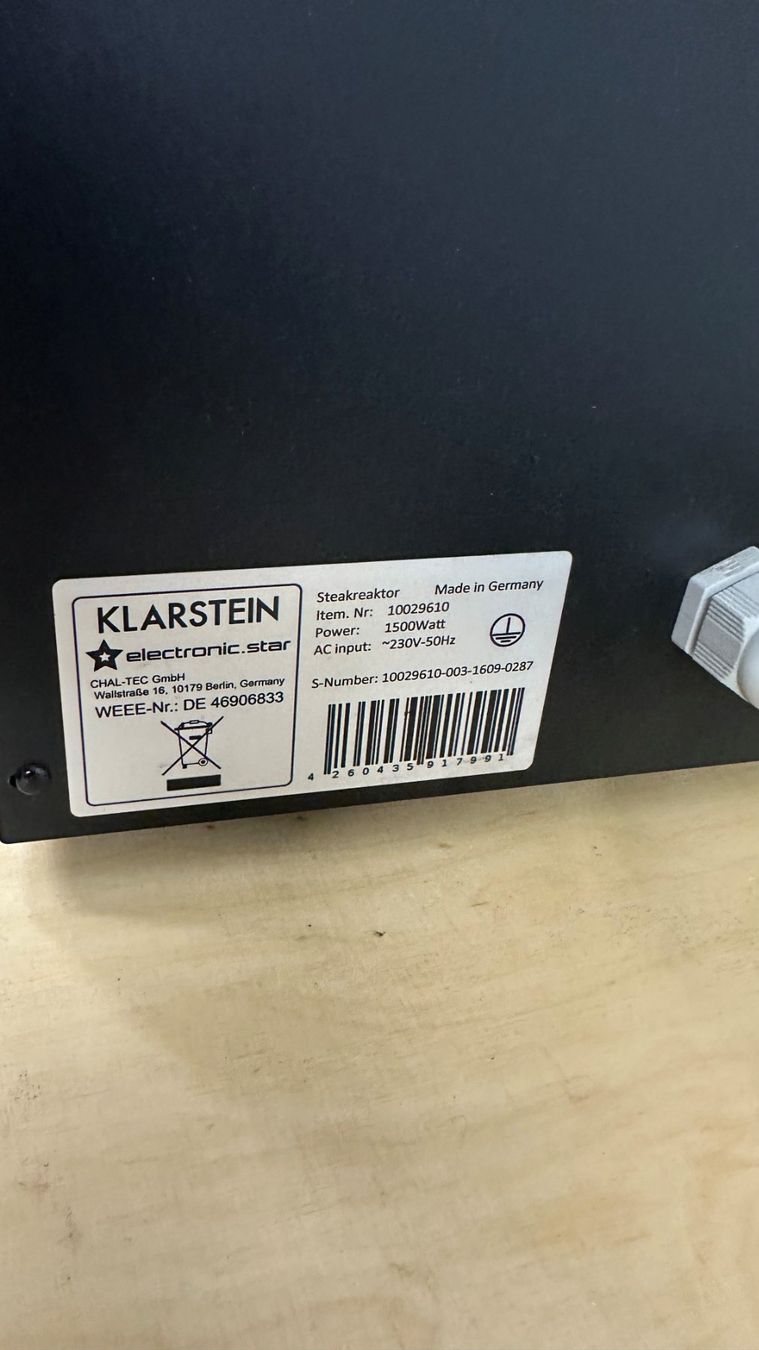 Grills: Klarstein Steakreaktor – Gebraucht aus Zürich von Prancing5 1