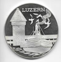 SEHR SELTENE UND RARE SILBERMÜNZE LUZERNER LUFTFAHRT 1910