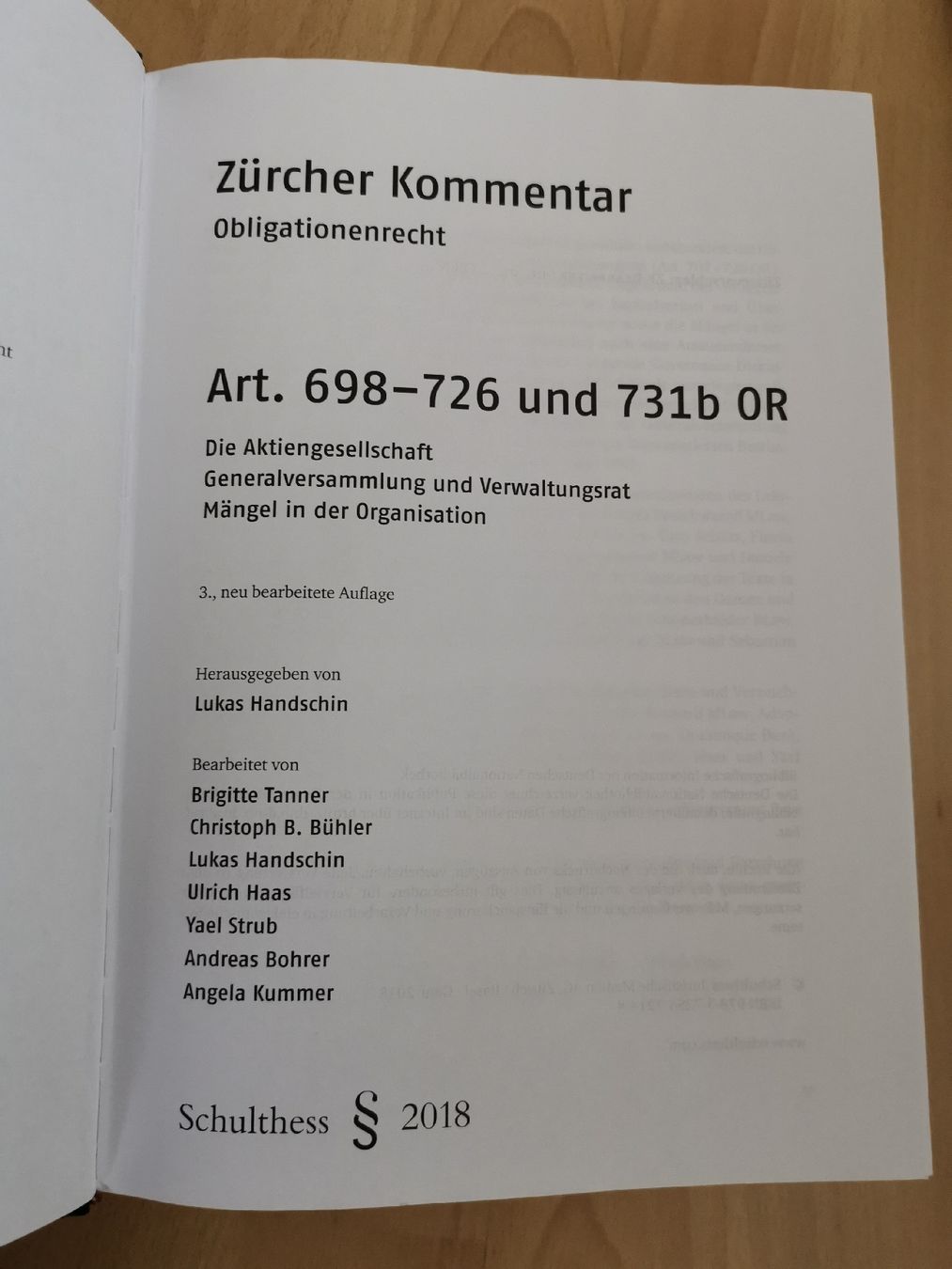 Bücher: Die Aktiengesellschaft / Art. 698-726 und 731b OR – Gebraucht aus Gelfingen von Meierbeat 1