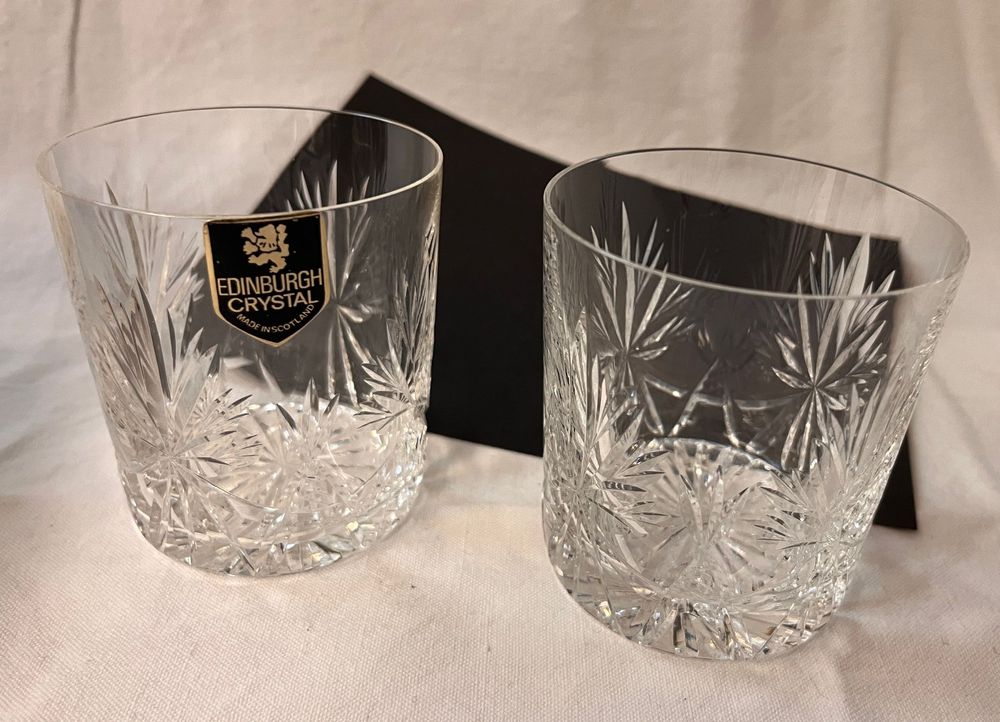 Vintage -Edinburgh Crystal Whisky Tumbler- Kristallglas (2) (Neu ...