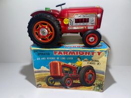 Farmighty Oldtimer Traktor, Blechspielzeug Modern Toys Japan