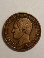 Belgique, médaille-monnaie en bronze de 1853