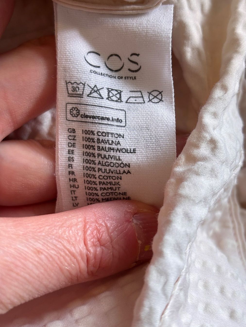 Cos Camicette: COS cremefarbene Bluse Seersucker Gr. 38 – Usato da Zürich venduto da missmodernage 6