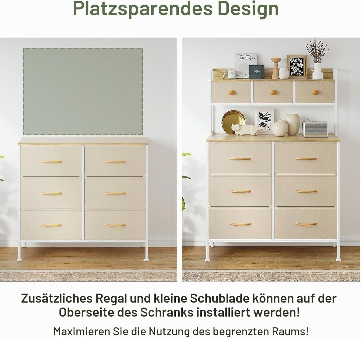 Cassettiere: Kommode hoch 9 Schubladen Beige Schminkkommode – Nuovo e nell'imballaggio originale da St. Gallen venduto da VerkaufsMaus50 7